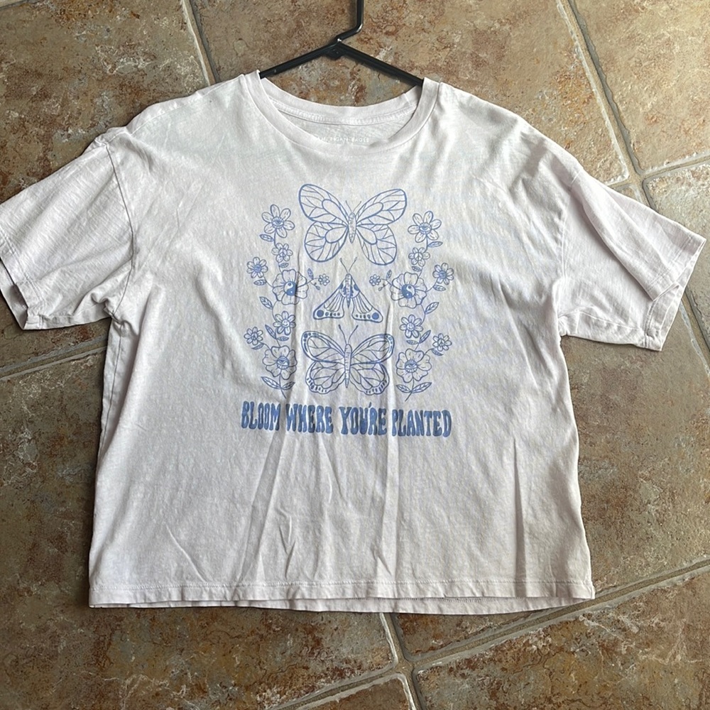 crop top style tshirt “bloom where you’re planted”